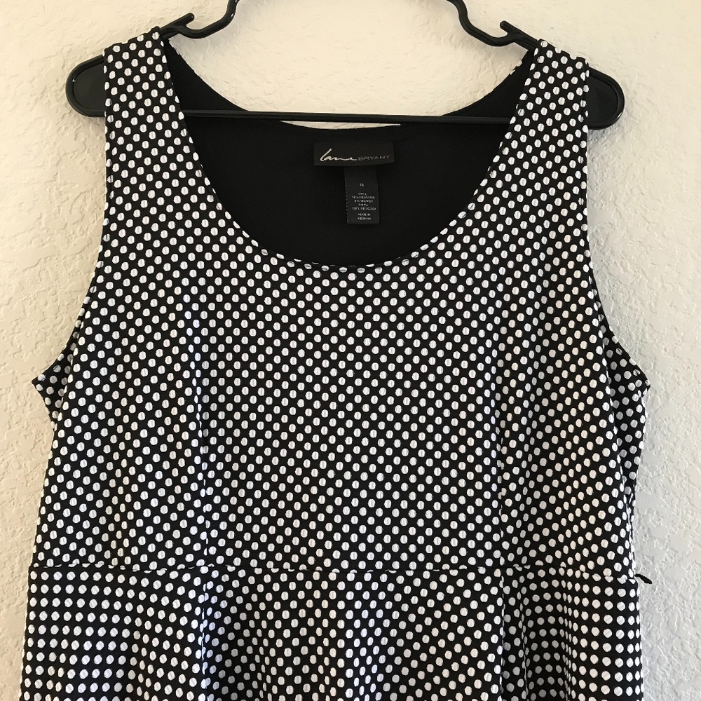 Summer Dress Black Polka Dots Lane Bryant Size 14 - Picture 2 of 3
